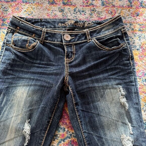 Y2K bedazzled low rise skinny jeans - Picture 4 of 6